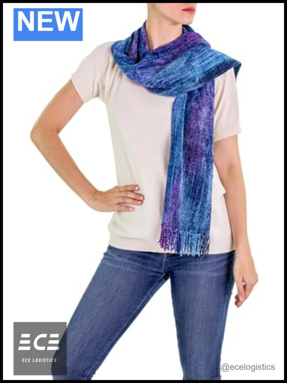 Handwoven Rayon Chenille Scarf 67x8 Bamboo Artisan Wrap Patterned Guatemala